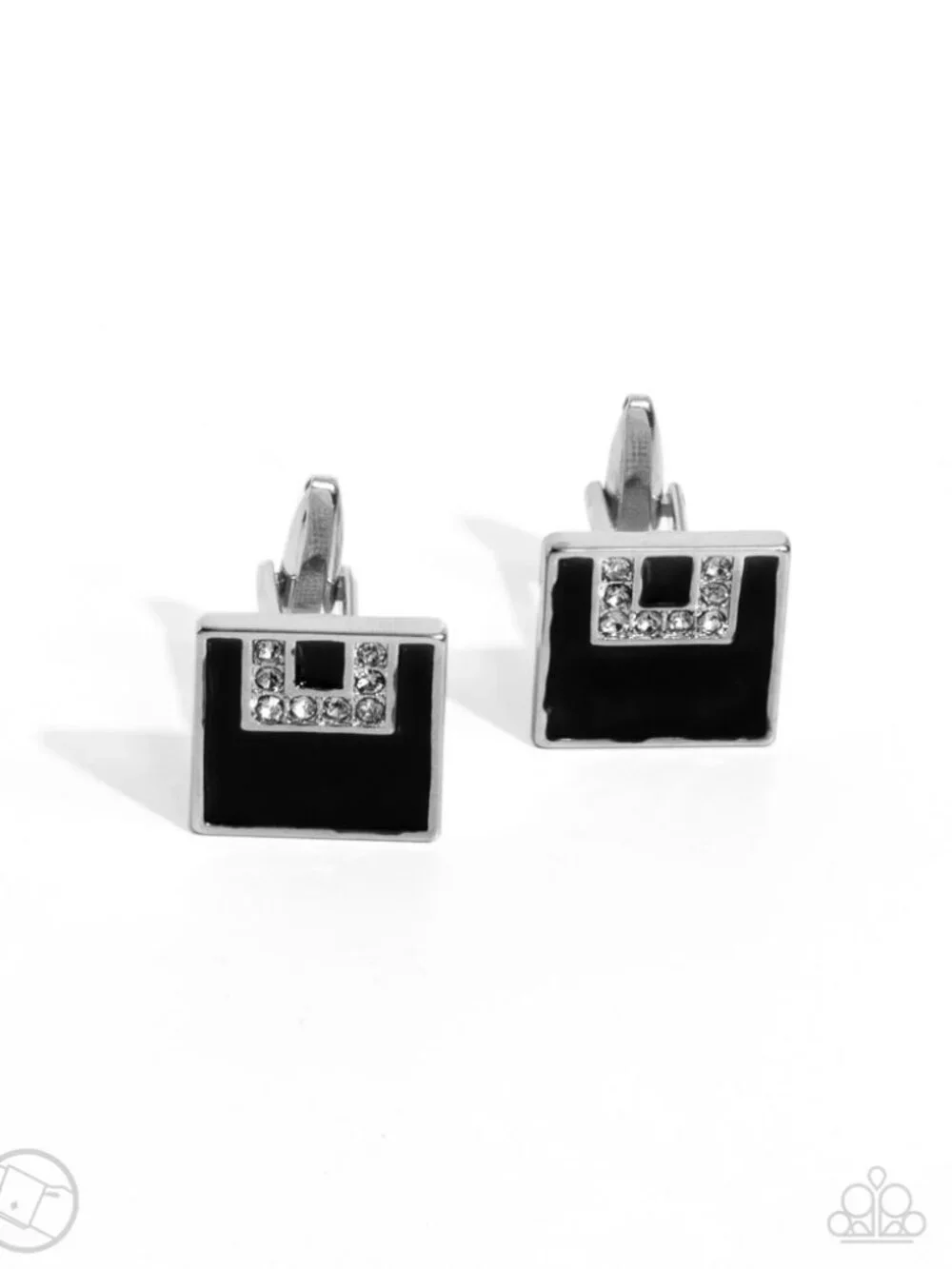 Classy Cuff Links - Black - Paparazzi Accessories